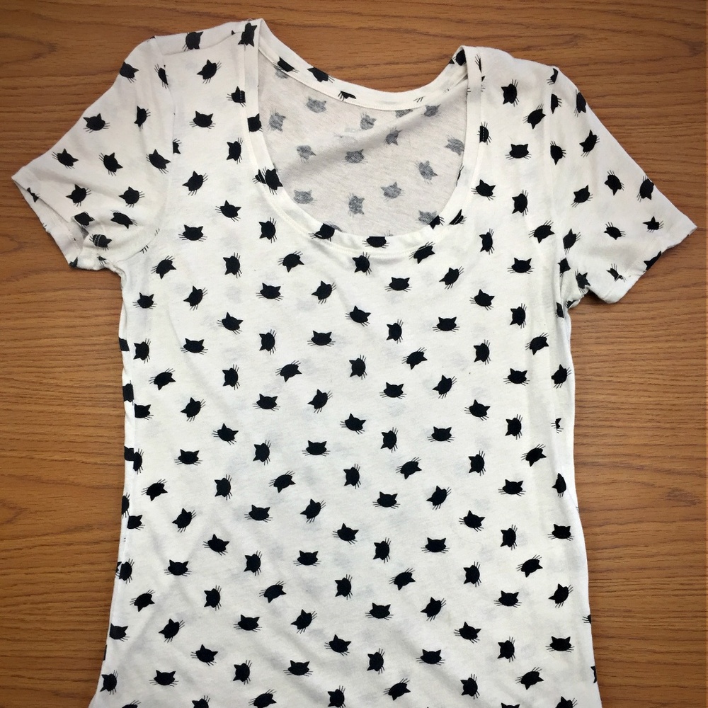 Urban Outfitters BDG Cream Cat Print T-Shirt